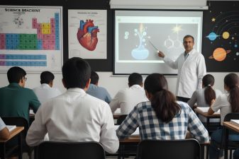 image showcasing a teacher teaching Science